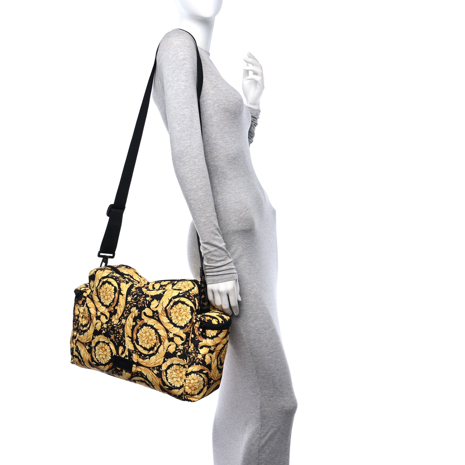Versace Nylon Baroque Diaper Bag Black 2 of 11