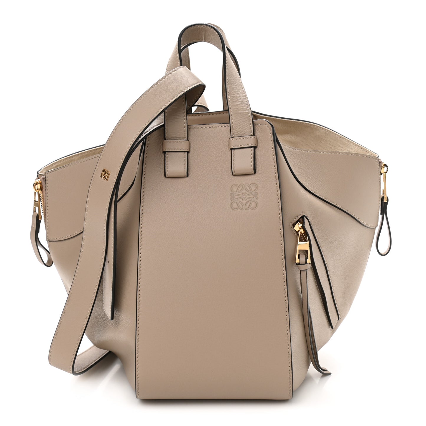 Calfskin Medium Hammock Shoulder Bag Sand