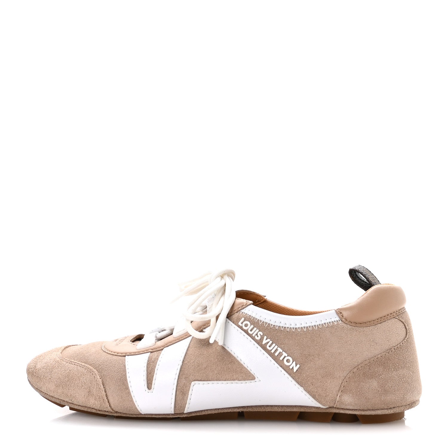 Louis Vuitton Suede Calfskin LV Sneakerina 37.5 Hazelnut Brown