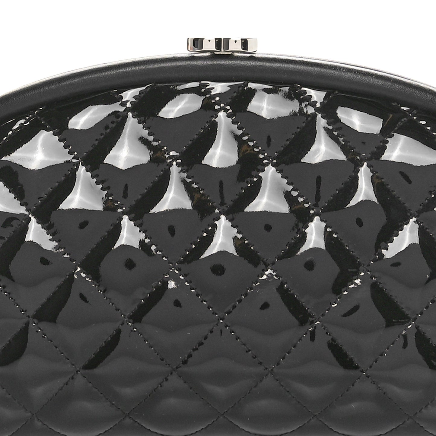 Patent Quilted Timeless Clutch Black