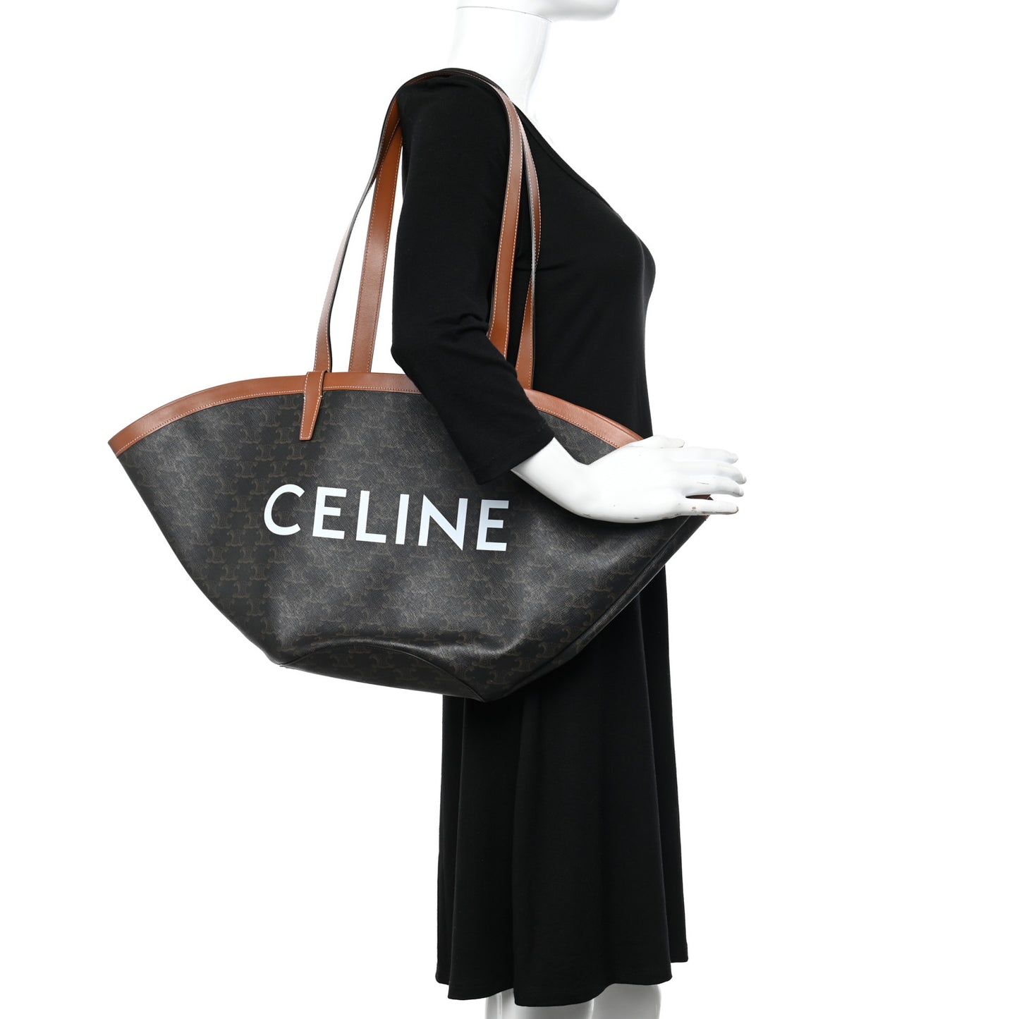 Calfskin Canvas Triomphe Medium Couffin Tan