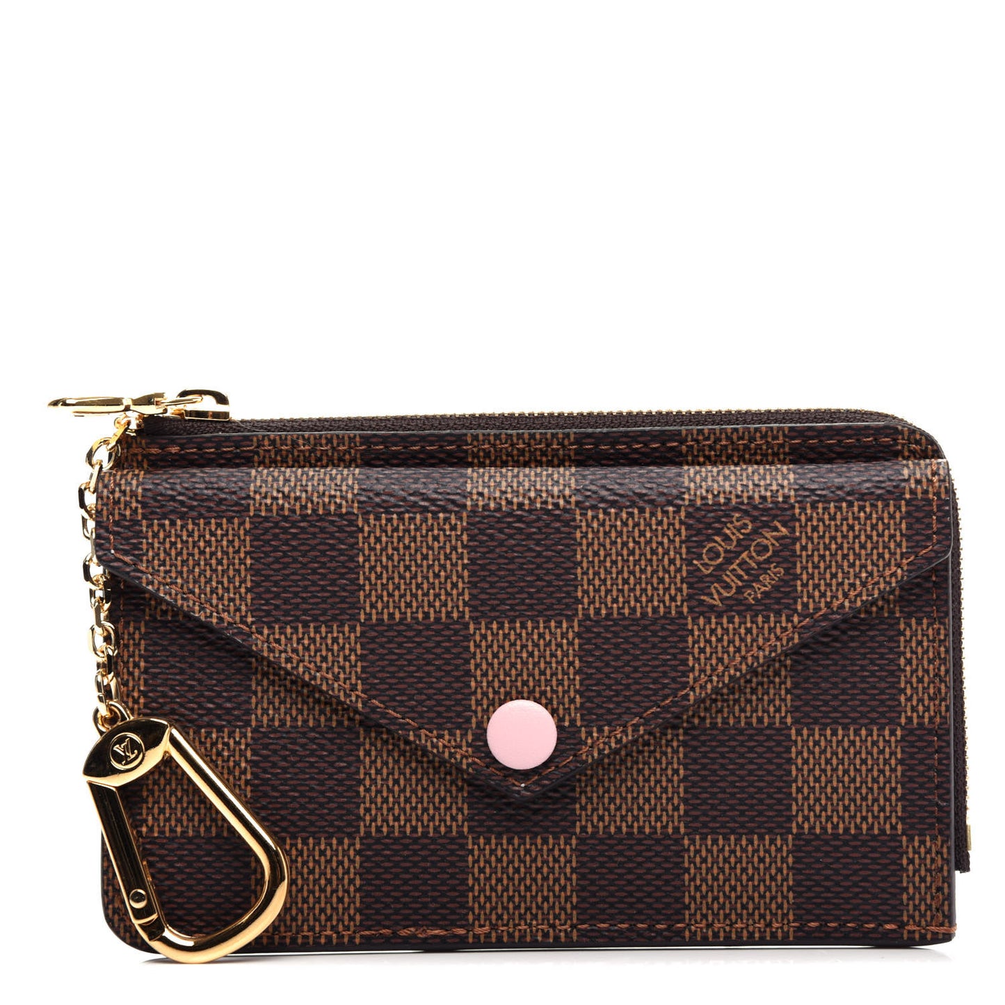 Damier Ebene Recto Verso Card Holder Rose Ballerine