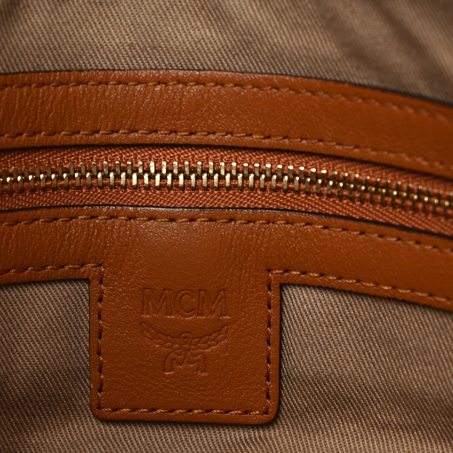 MCM Calfskin Ottomar Crossbody Pouch Cognac 6 of 10