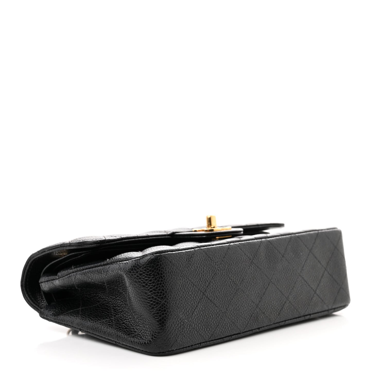 Caviar Quilted Small Double Flap Black