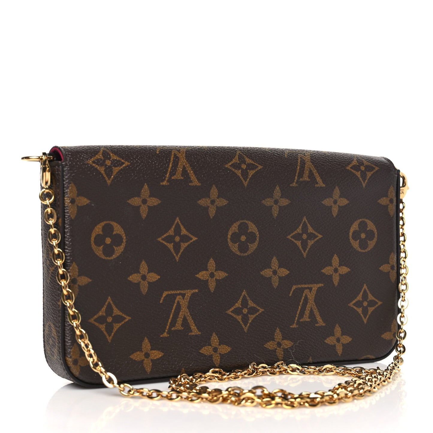Monogram Pochette Felicie Chain Wallet Fuchsia