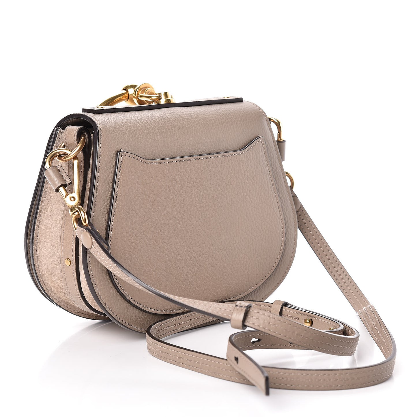 Calfskin Suede Small Nile Bracelet Bag Motty Grey