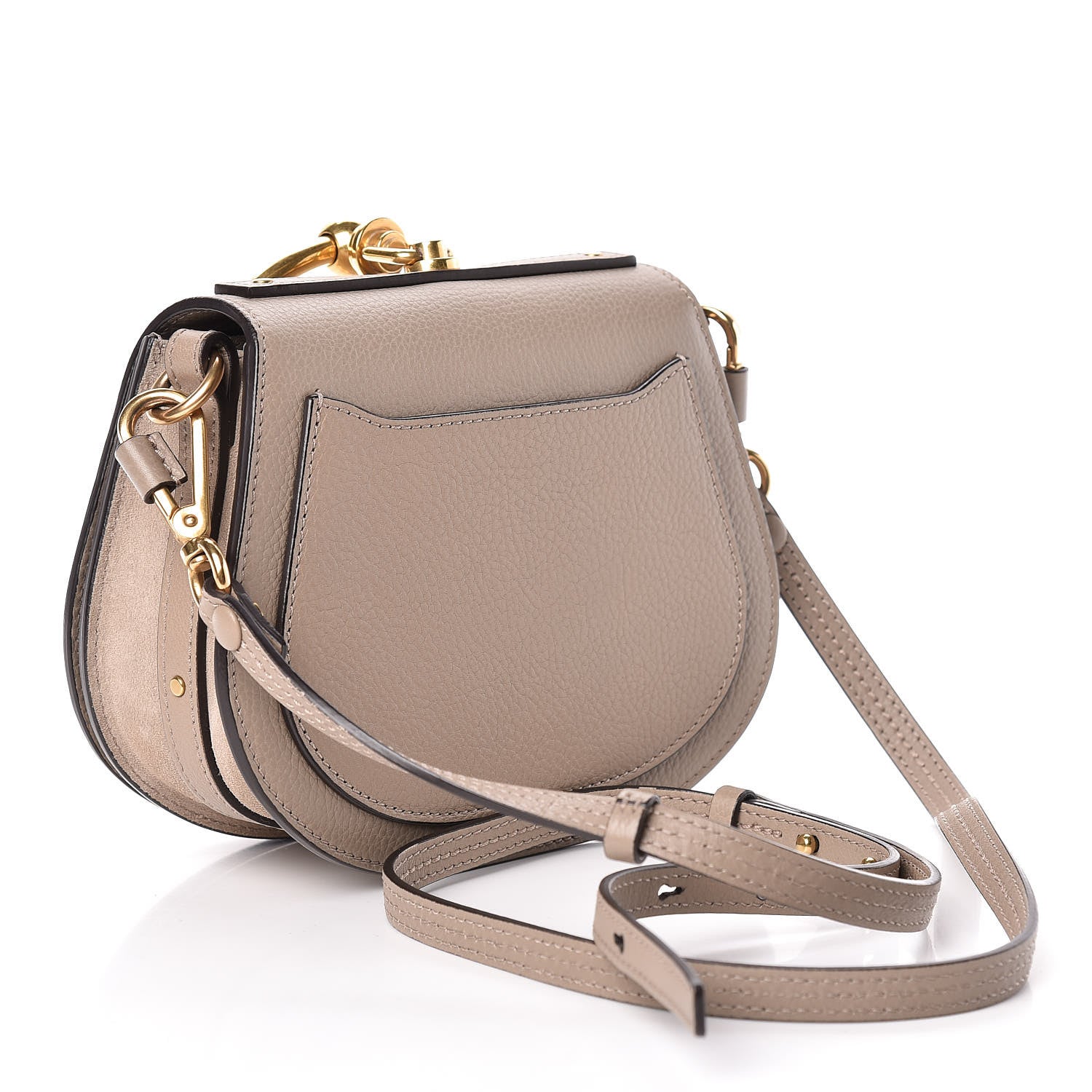 Chloe Calfskin Suede Small Nile Bracelet Bag Motty Grey 3 of 10