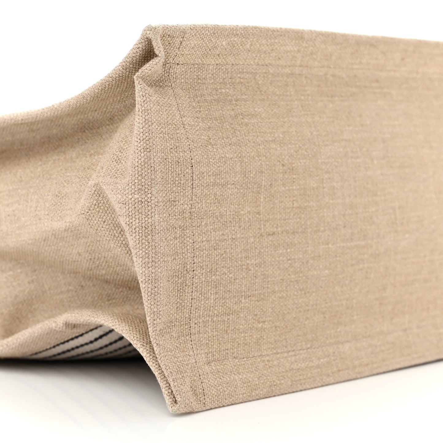 Embroidered Cotton Linen Rive Gauche Noe Tote Natural Black