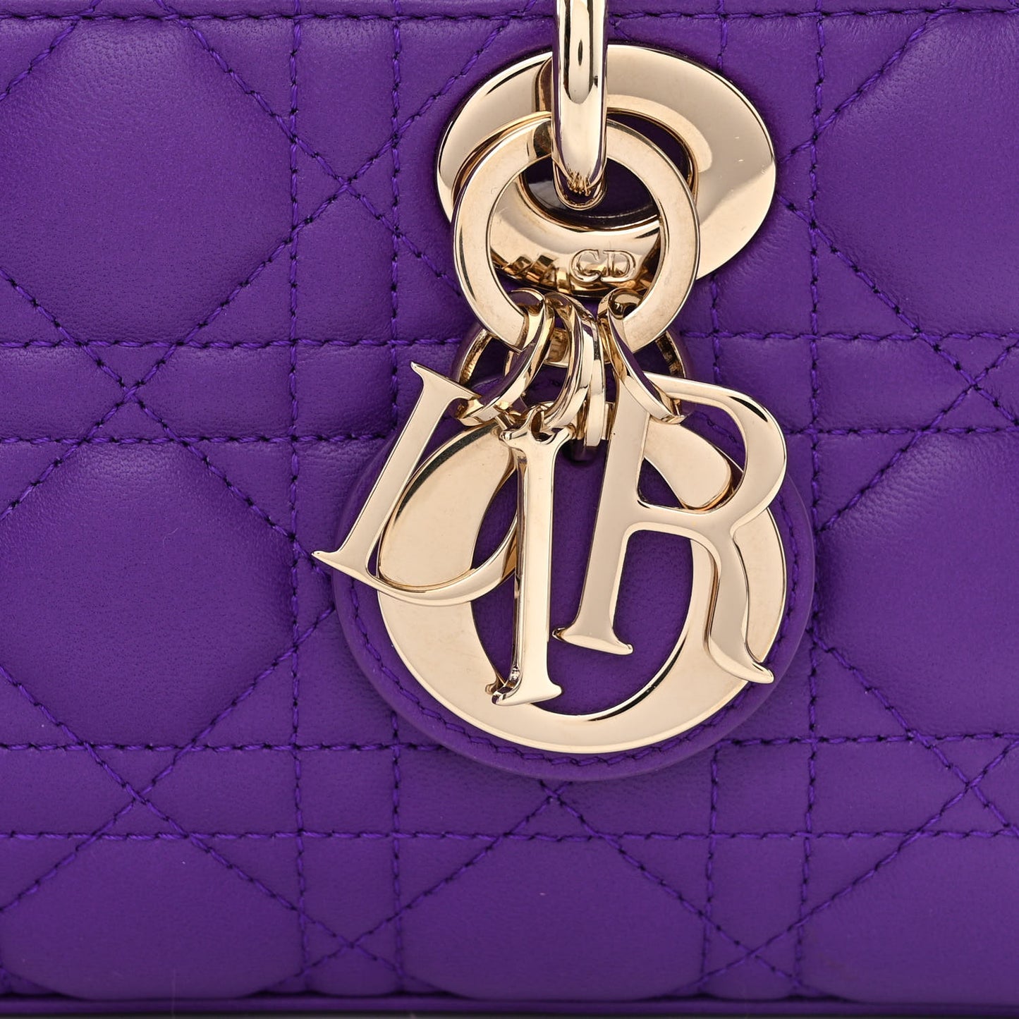 Lambskin Cannage Small Lady D-Joy Purple