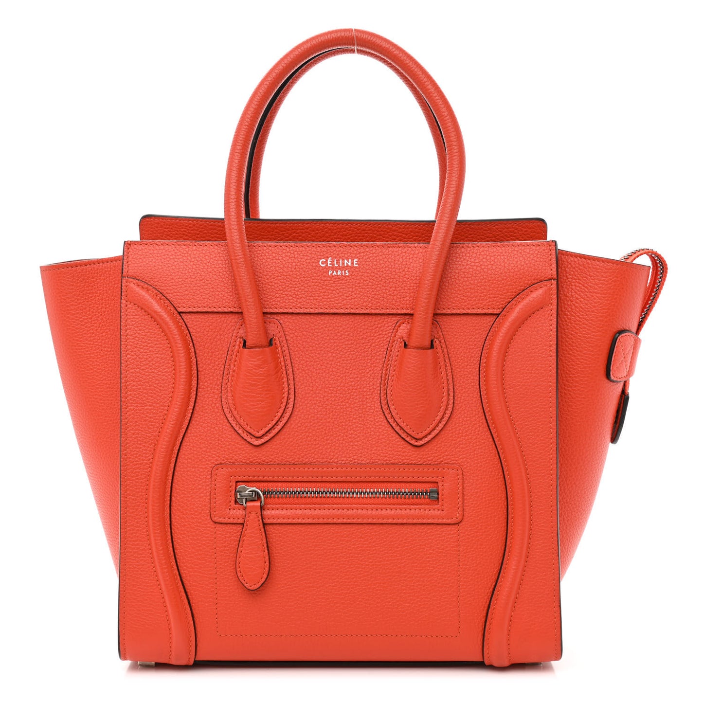 Drummed Calfskin Micro Luggage Vermillion