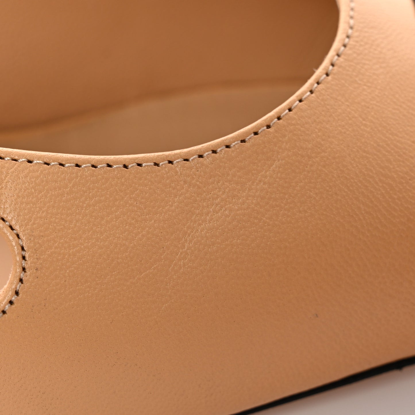 Goatskin Grosgrain Cap Toe CC Slingback Pumps 40 Beige Black