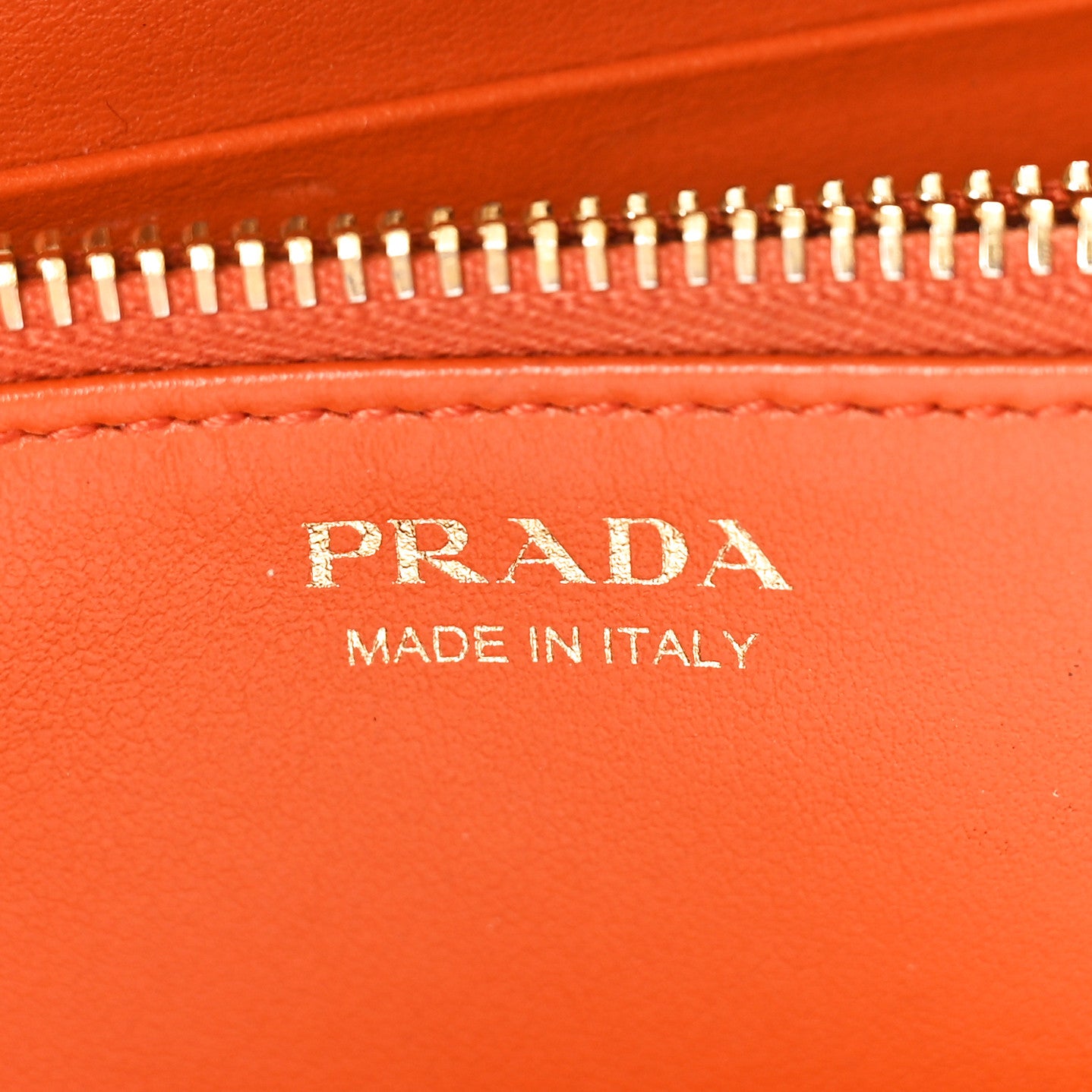 Daino Bi-Color Metal Zip Around Wallet Caramel Papaya