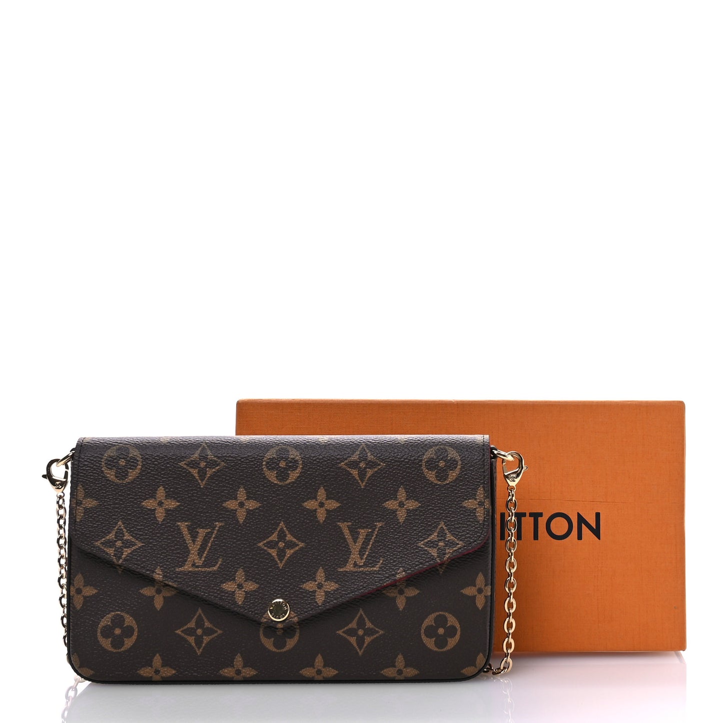 Monogram Pochette Felicie Chain Wallet Fuchsia