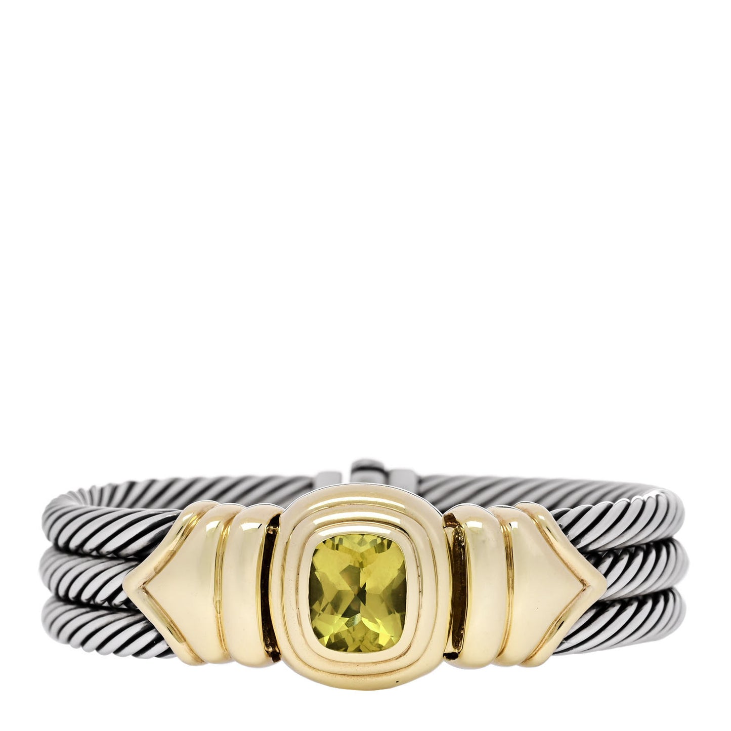 Sterling Silver 18K Yellow Gold Lemon Citrine Albion Triple Cable Bracelet