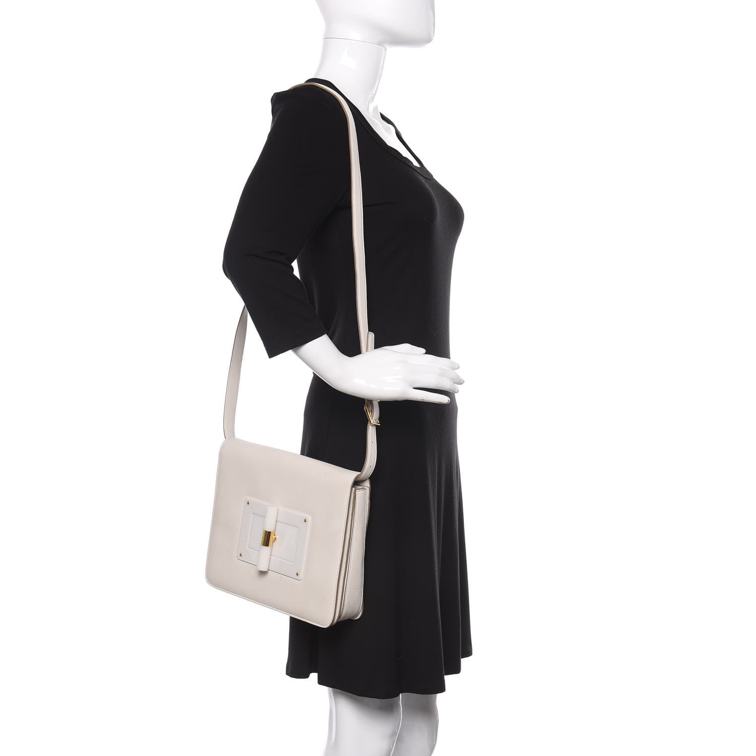 Tom Ford Calfskin Natalia Bag Chalk 2 of 10