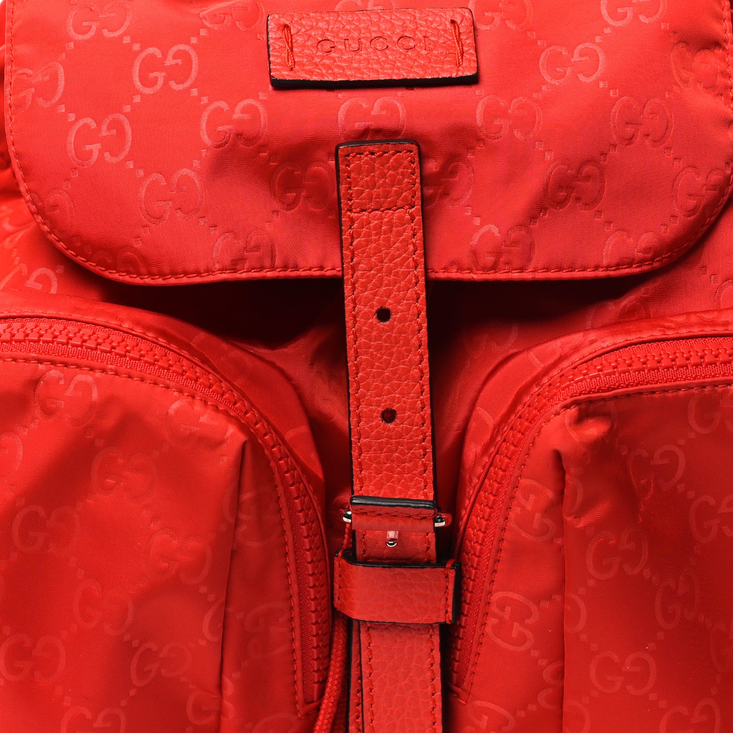 Nylon Monogram Small Single Buckle Backpack Red