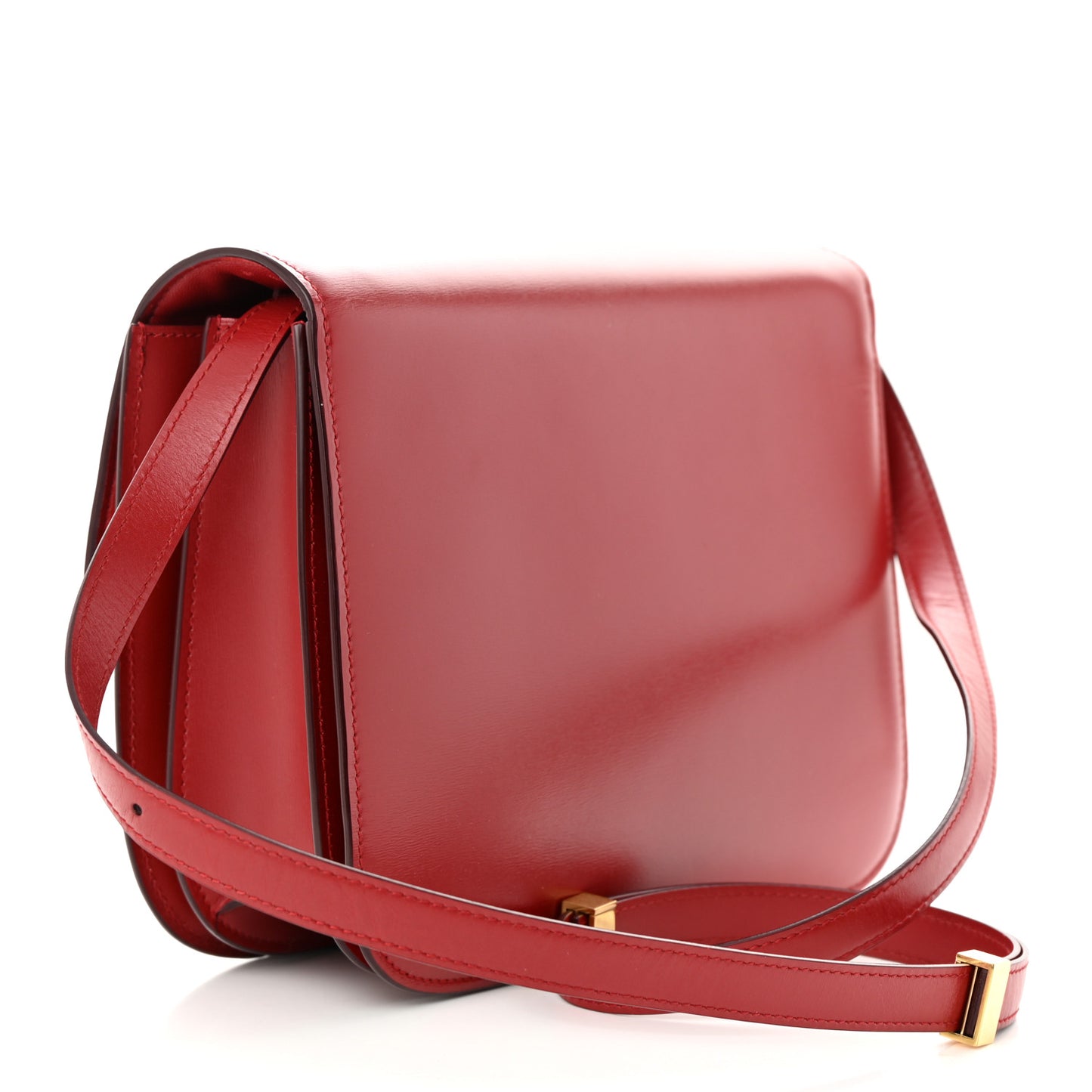 Box Calfskin Medium Classic Box Flap Bag Red