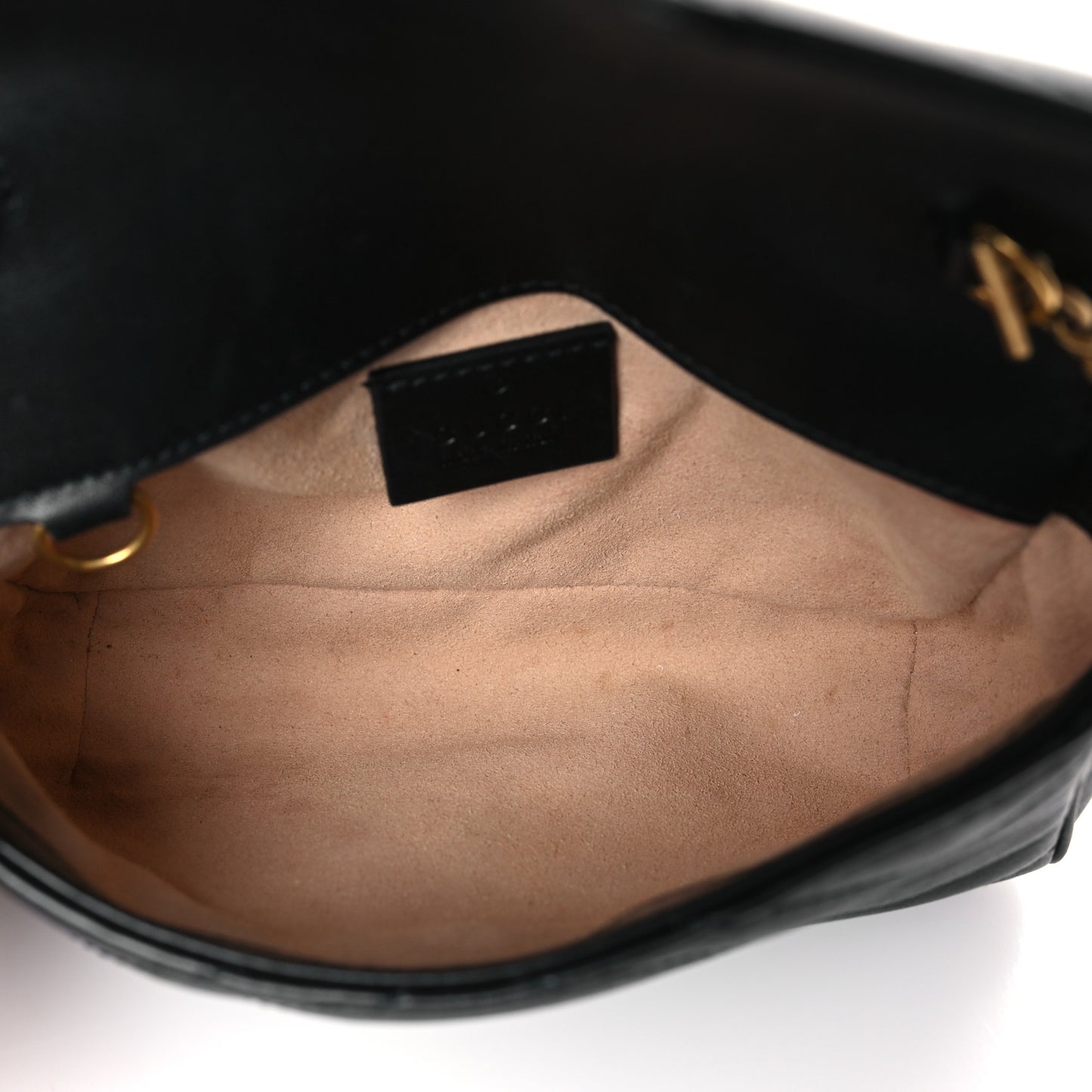 Calfskin Matelasse Super Mini GG Marmont Shoulder Bag Black