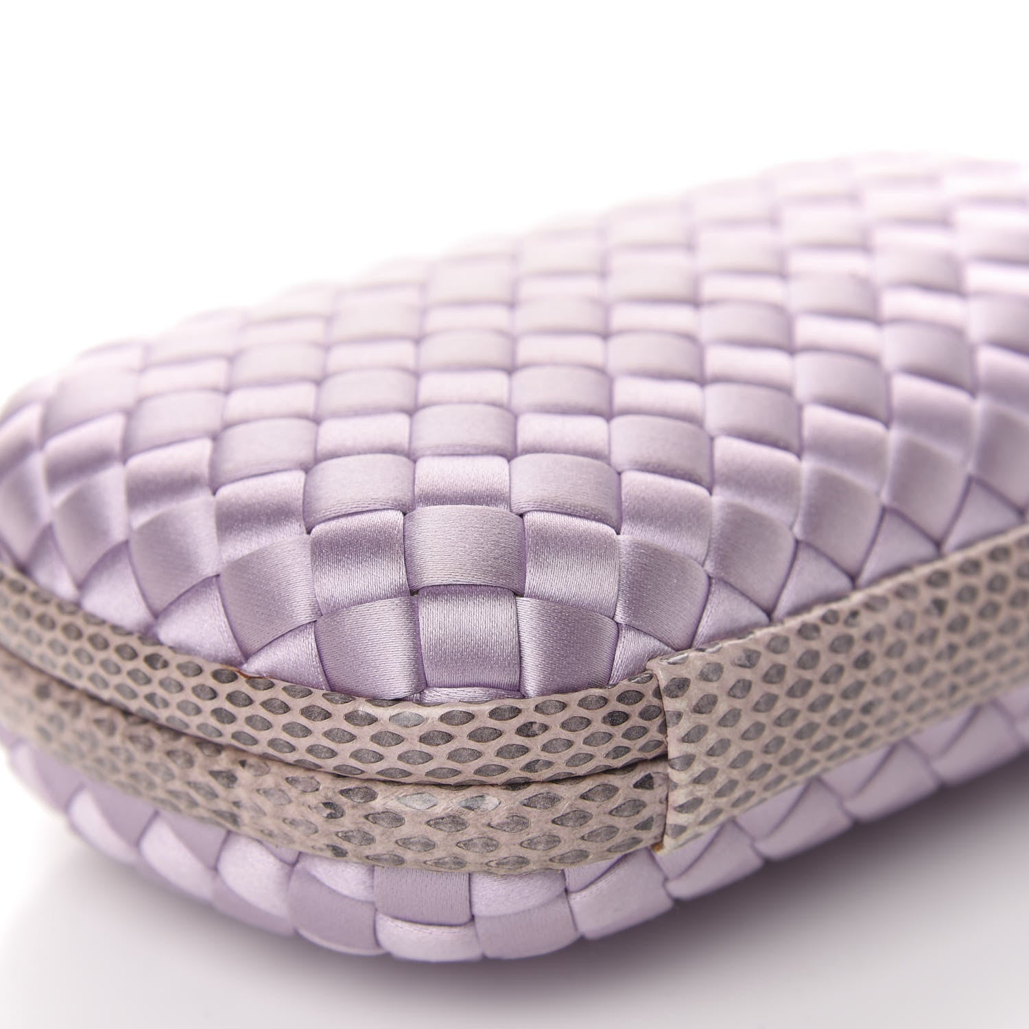 Bottega Veneta Satin Intreccio Impero Ayers Knot Clutch Lilac 5 of 8