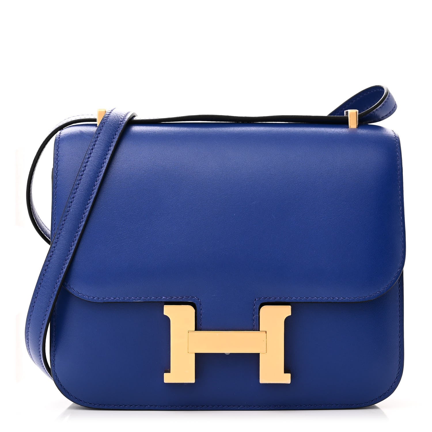 Hermes Tadelakt Constance 18 Bleu Electrique 1 of 10