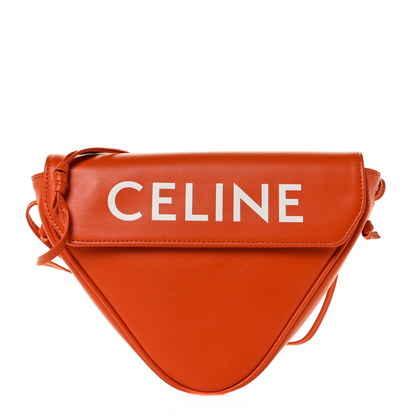 Smooth Calfskin Triangle Crossbody Bag Fluo Orange