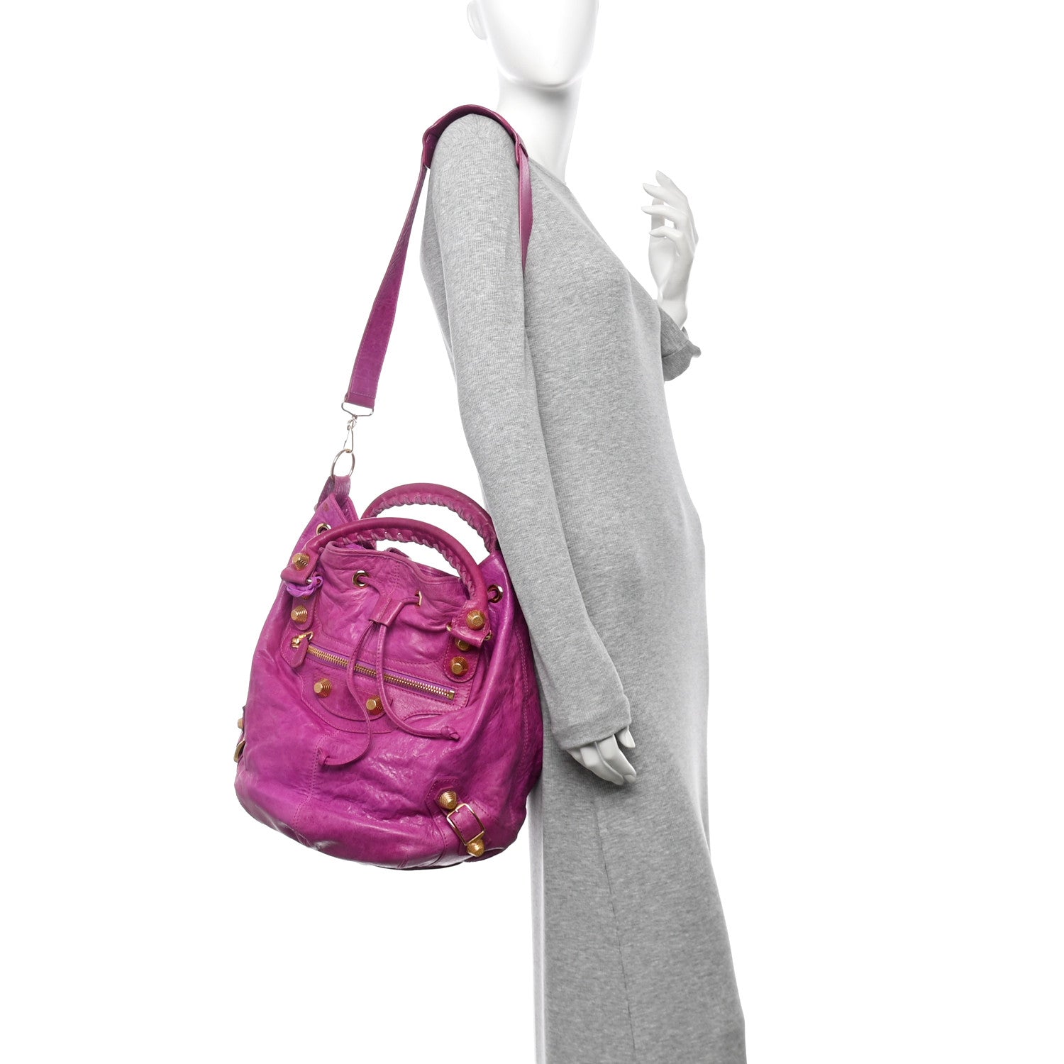 Balenciaga Agneau Giant 21 Gold Hardware Pompon Magenta 2 of 13