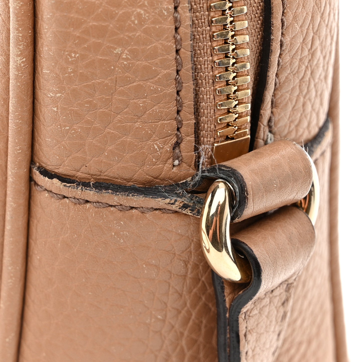 Pebbled Calfskin Small Soho Disco Bag Camelia