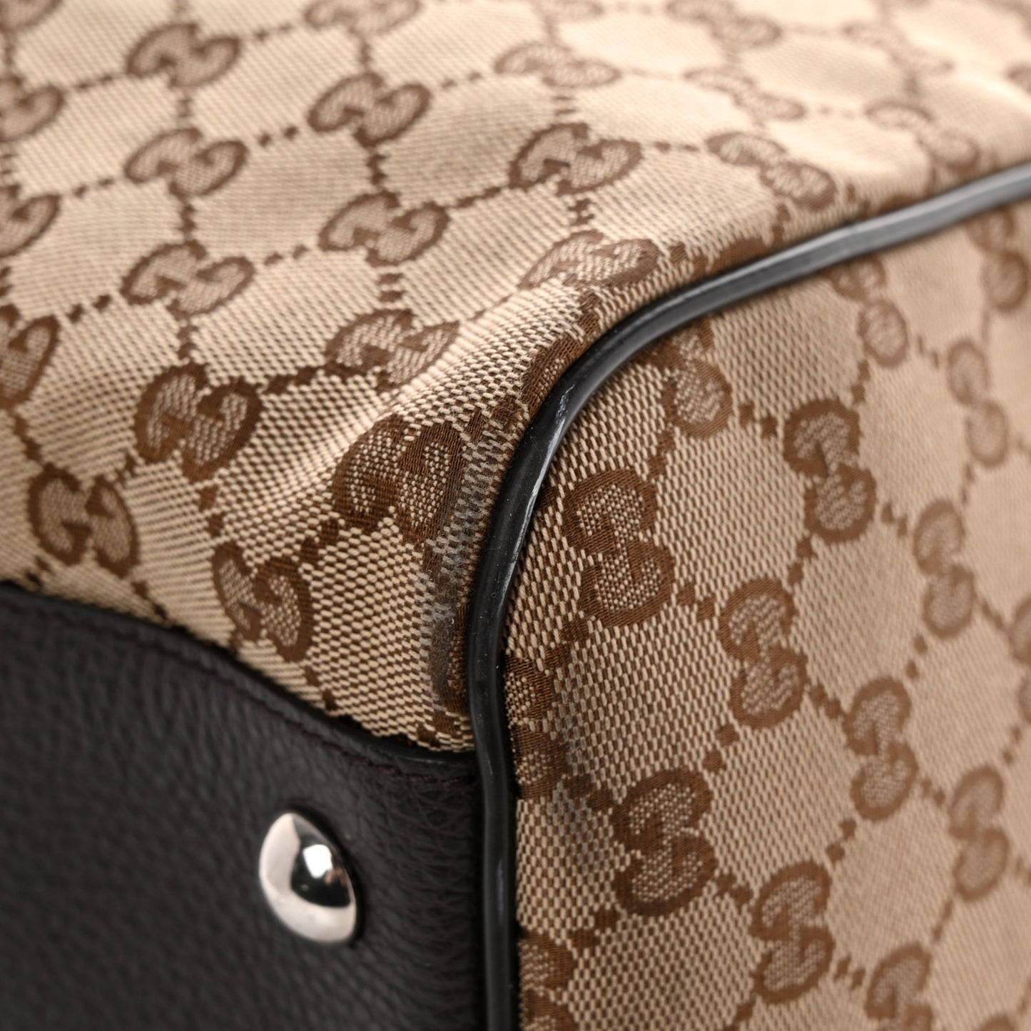 Monogram Dollar Calfskin Boston Duffle Bag Beige Ebony Testa di Moro Marrone Scuro