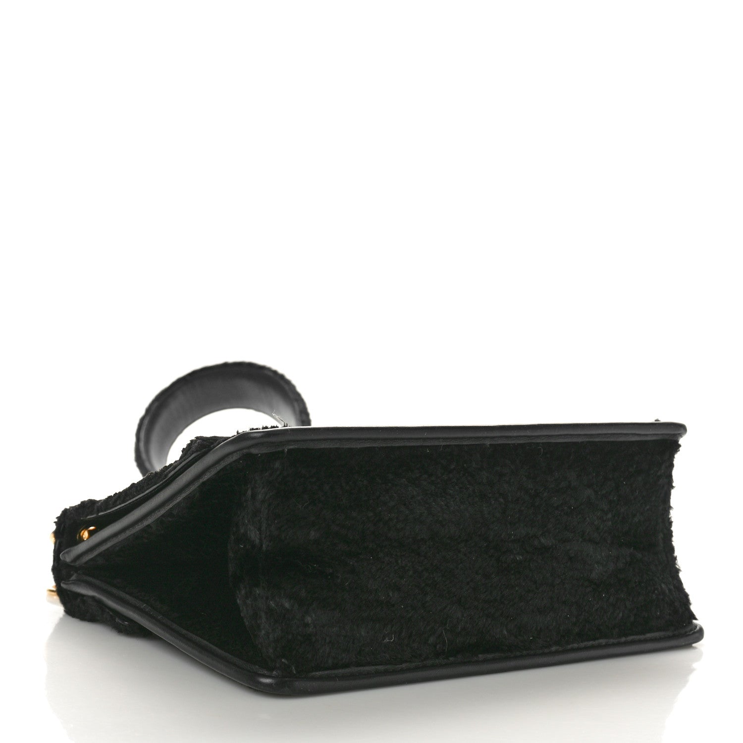Fendi Velluto Astrakan Vitello Dolce F is Fendi Kan I Shoulder Bag Black 4 of 10