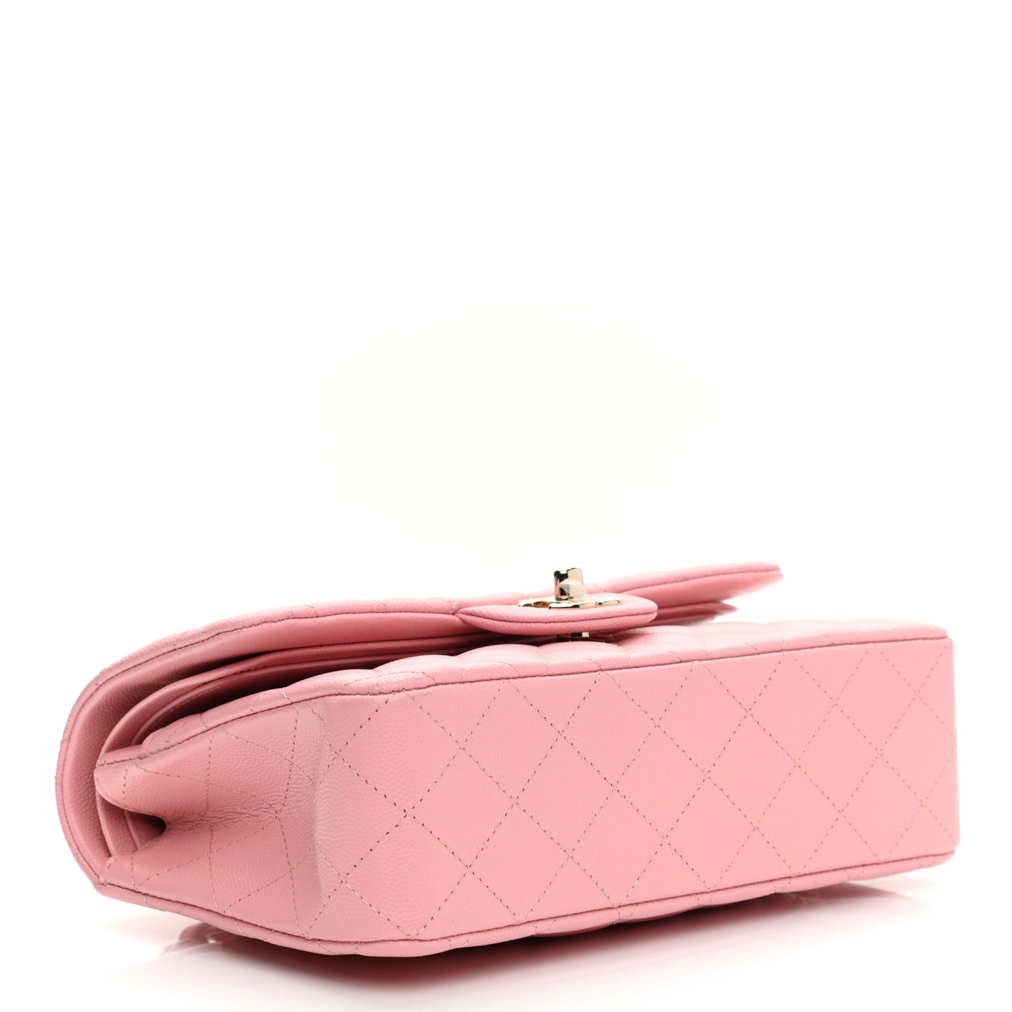 Caviar Quilted Small Double Flap Pink