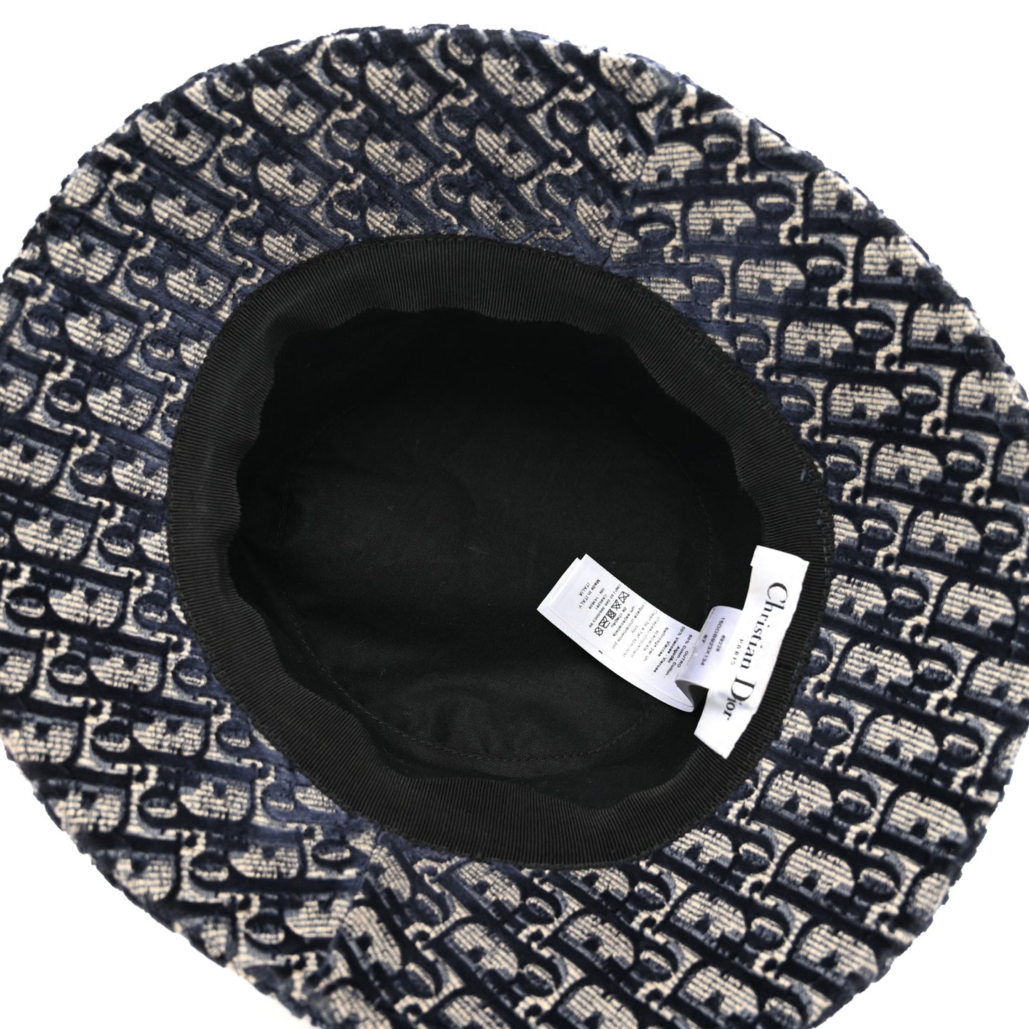 Velvet Oblique Large Brim Bucket Hat 57 Bleu Red