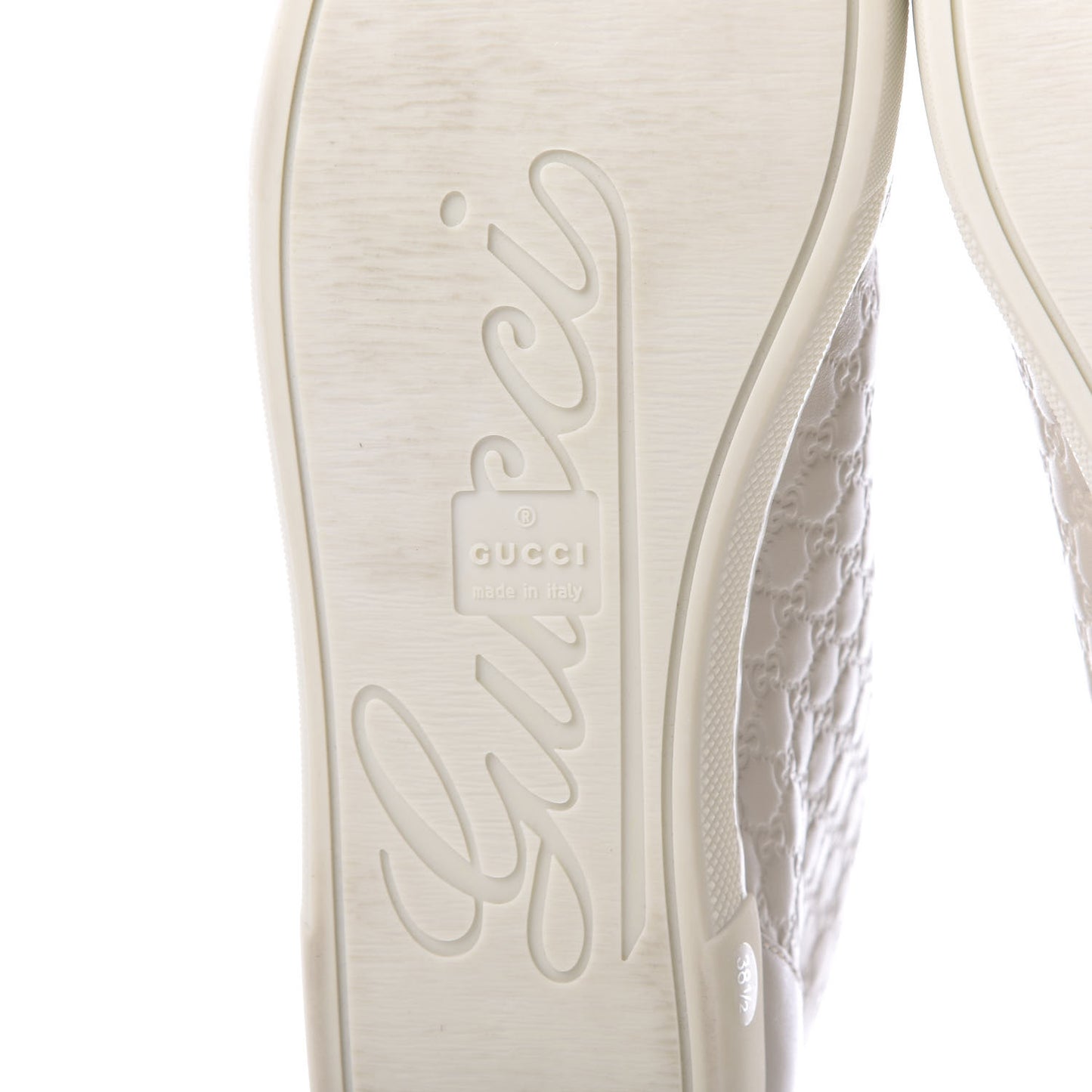 Microguccissima Womens High Top Sneakers 38.5 Off White