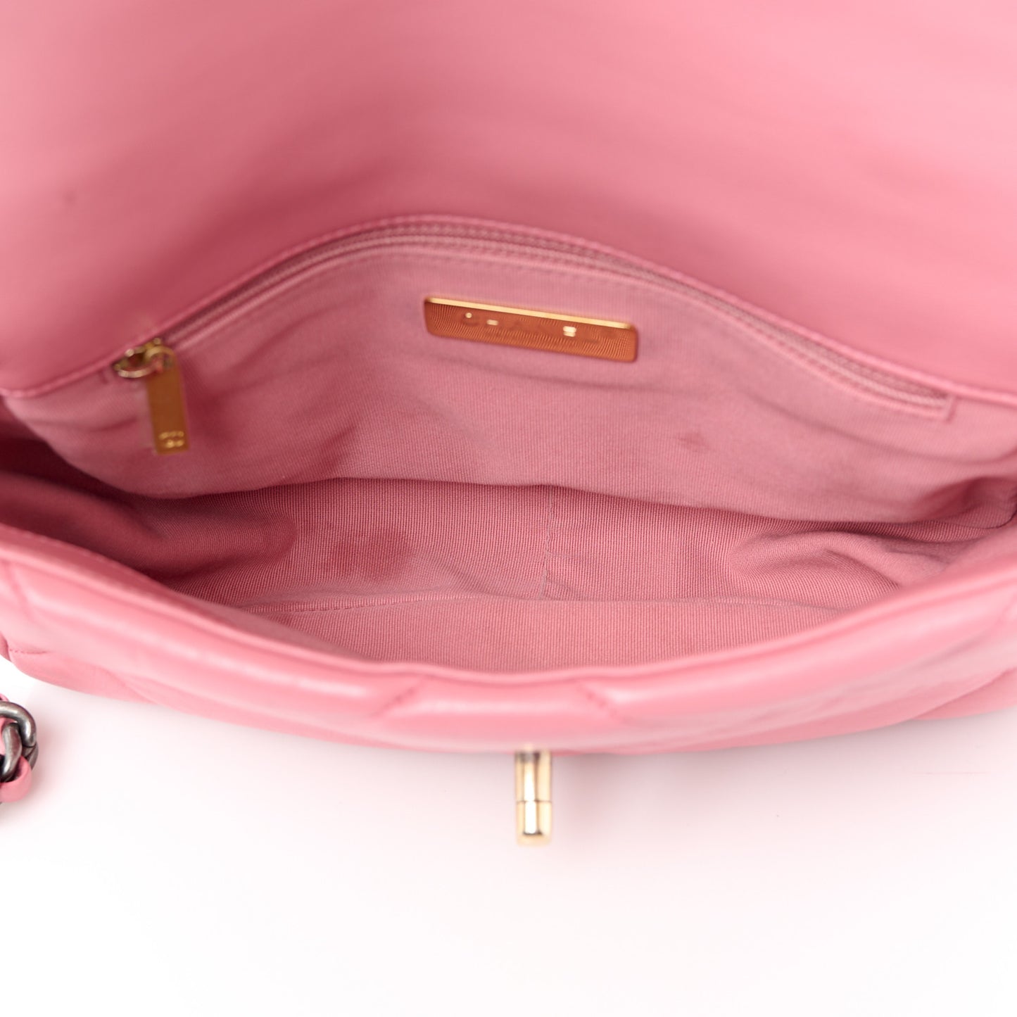 Lambskin Quilted Medium Chanel 19 Flap Dark Pink