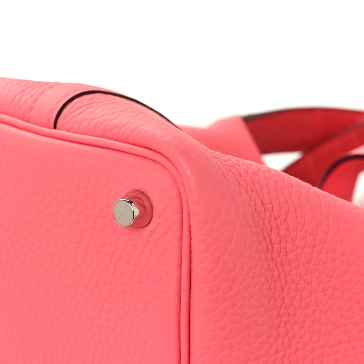 Taurillon Clemence Matte Alligator Picotin Lock Touch 18 PM Rose Azalee Bougainvillier