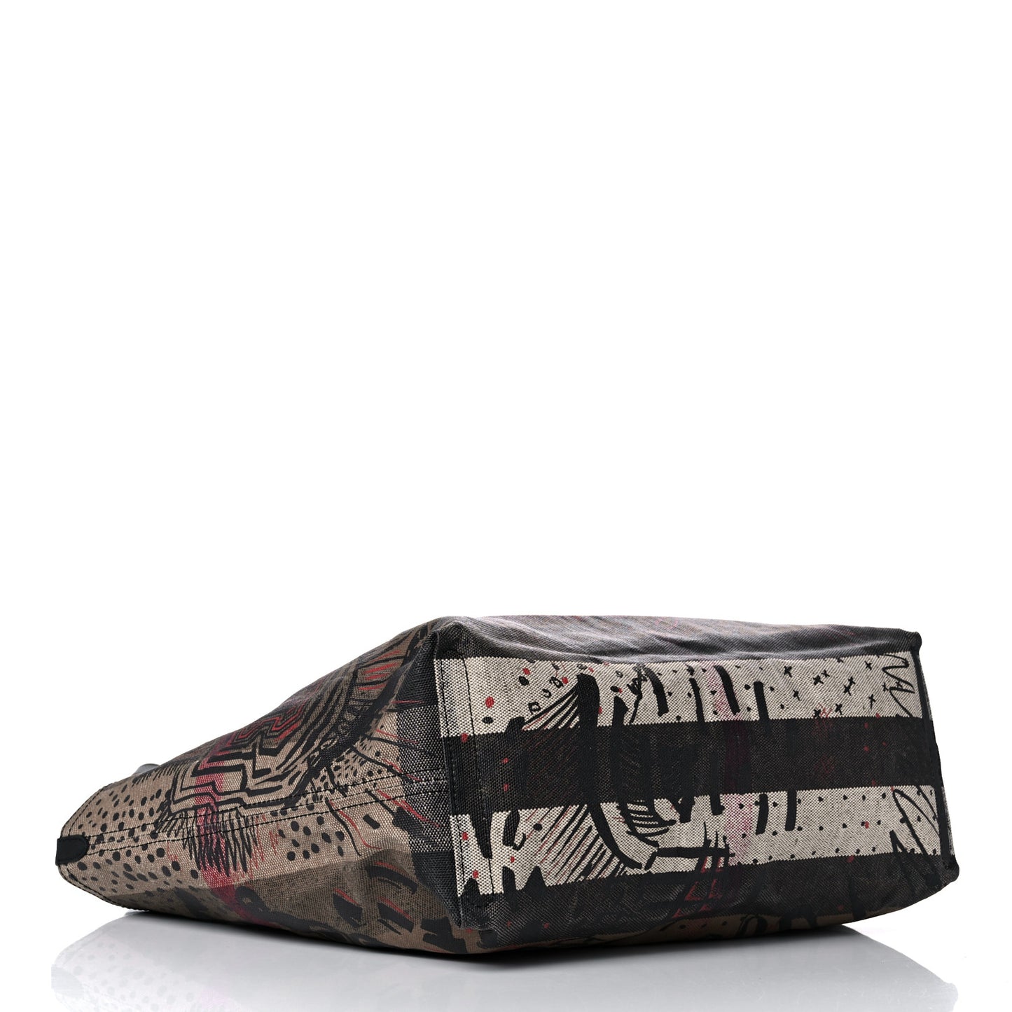 Coated Canvas Medium Reversible Doodle Tote Black
