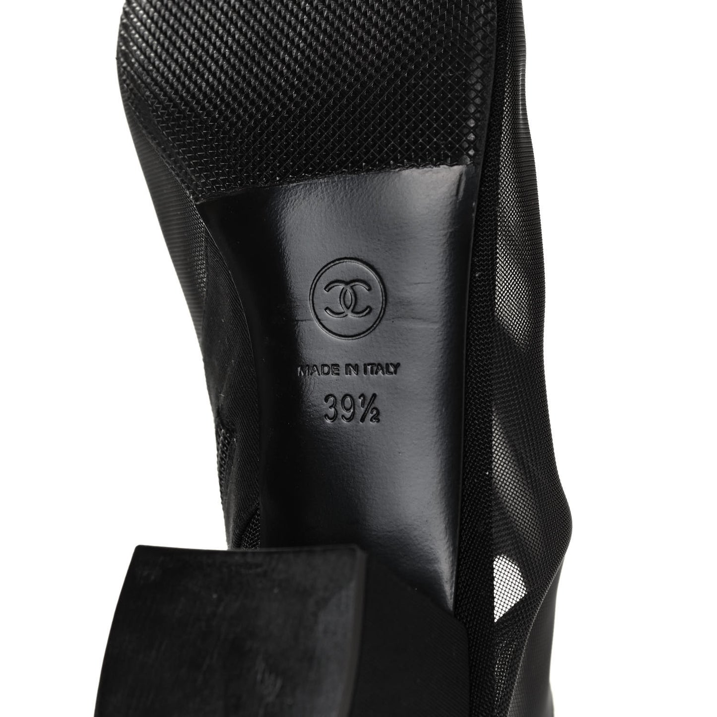 Mesh Grosgrain Camellia Short Boots 39.5 Black