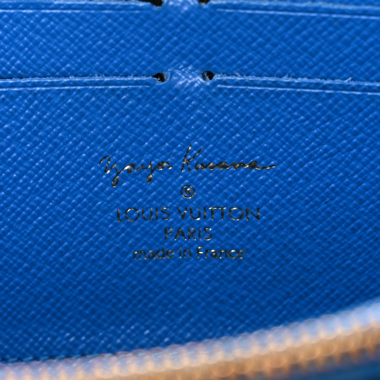 Monogram Kusama Pumpkin Dots Zippy Wallet Blue