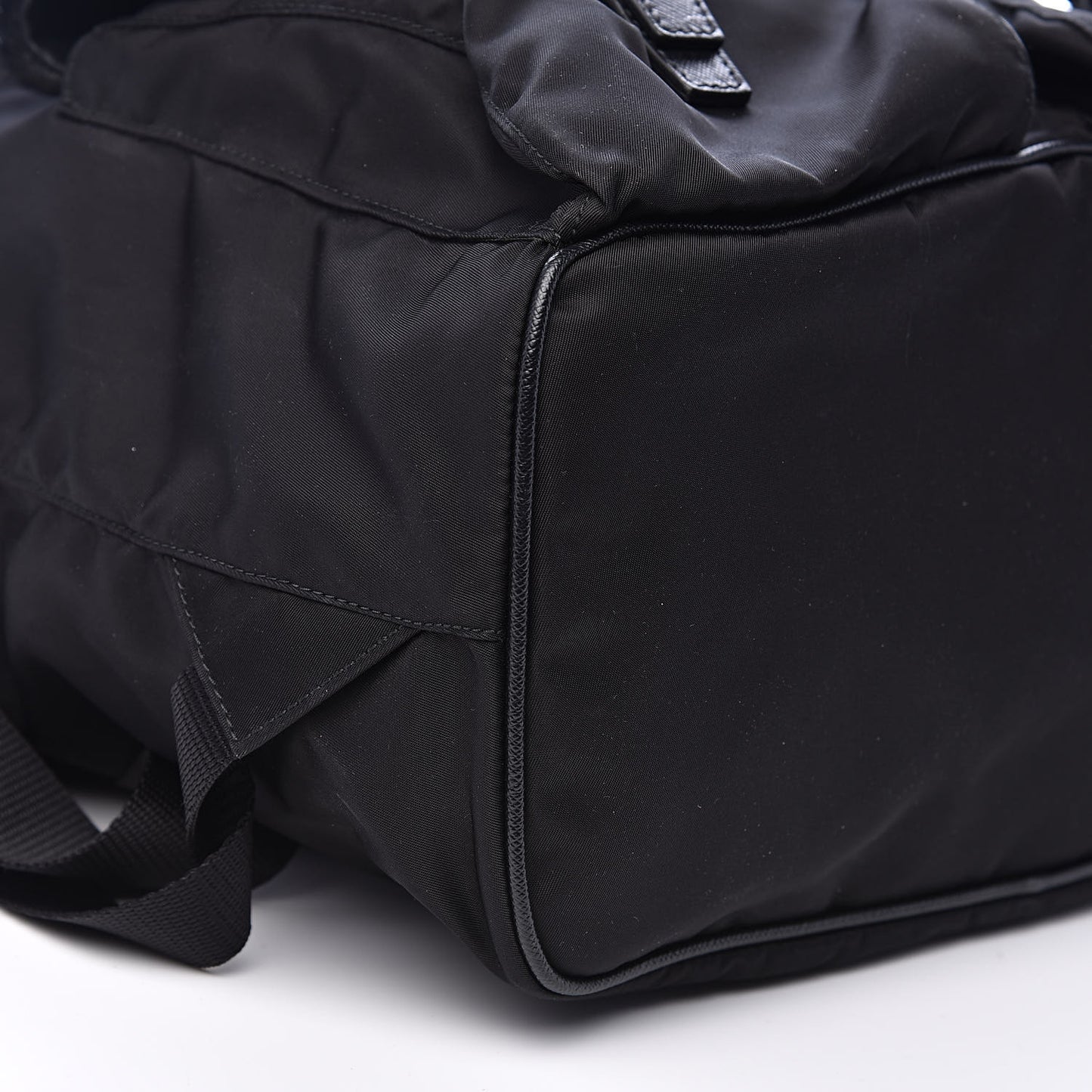 Tessuto Nylon Saffiano Fur Backpack Black