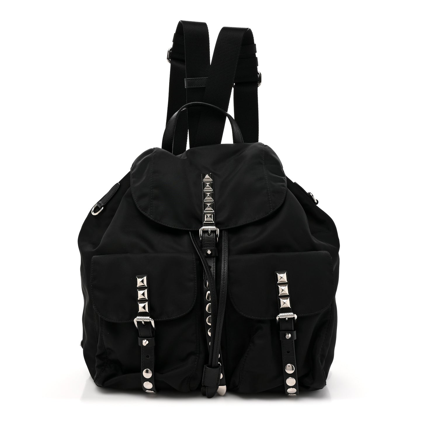 Nylon New Vela Studded Backpack Black