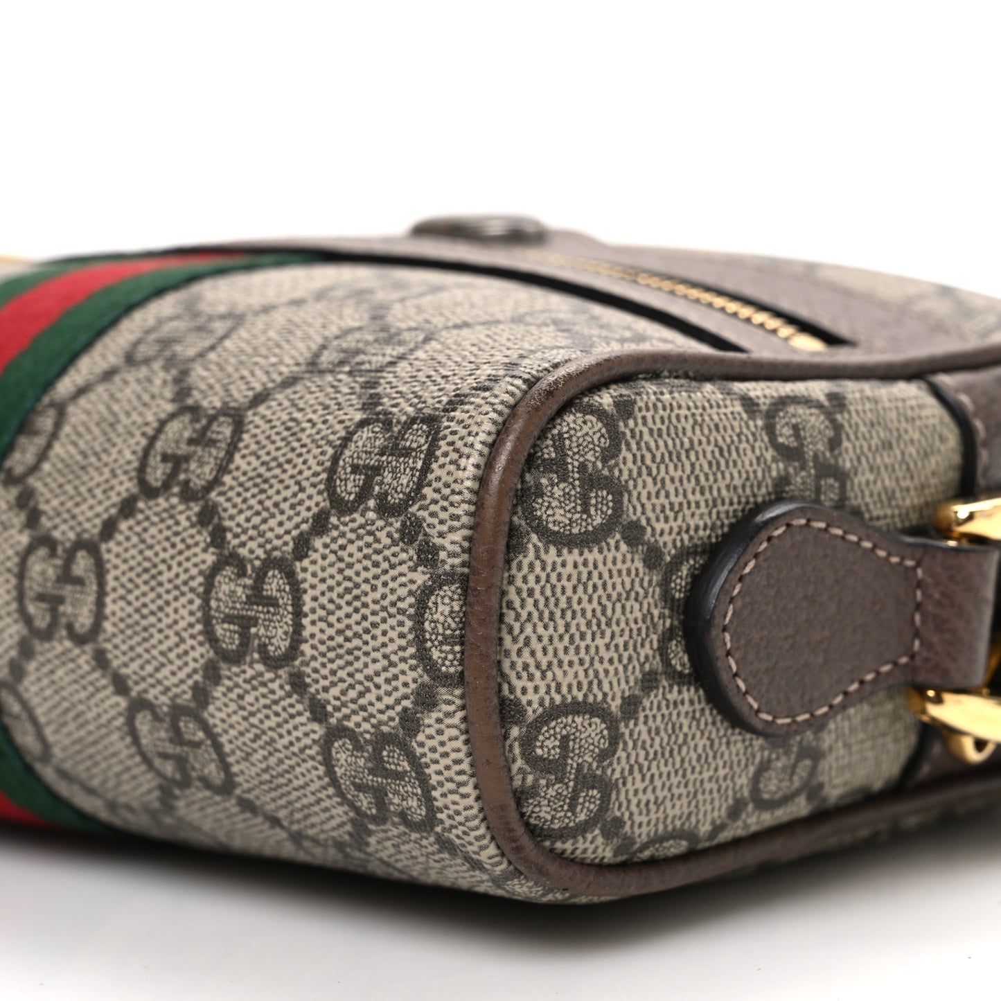 GG Supreme Monogram Web Mini Ophidia Shoulder Bag Brown
