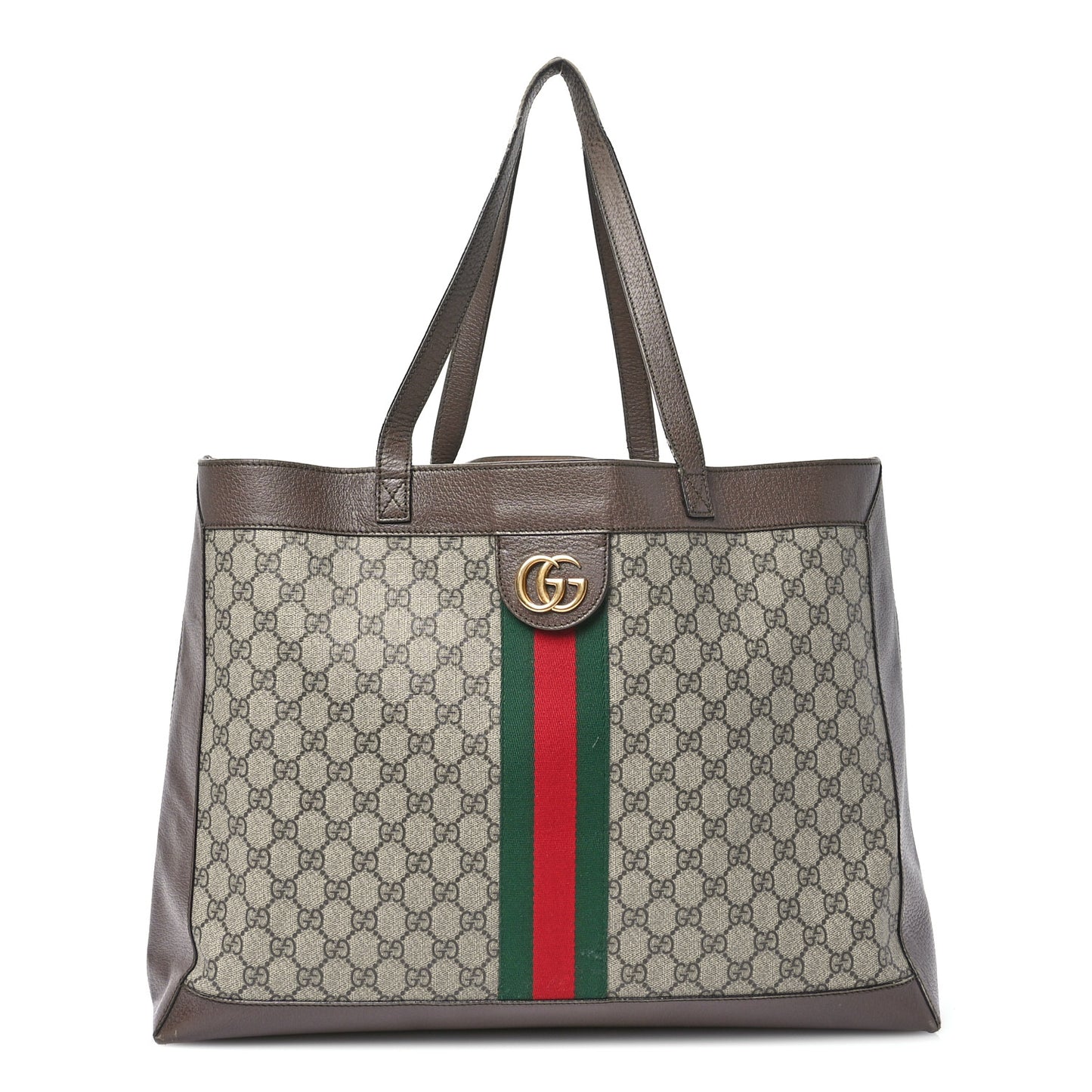 GG Supreme Monogram Web Ophidia Tote Brown