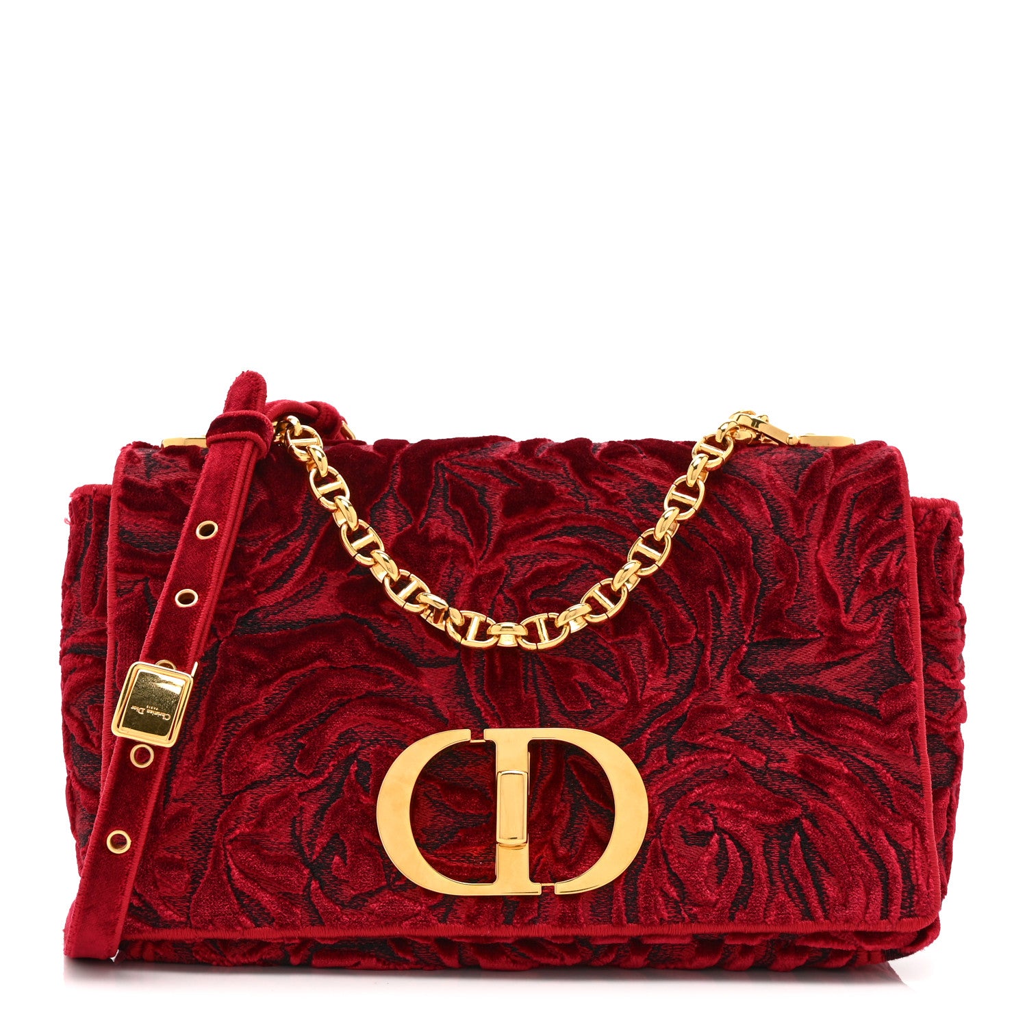 Christian Dior Velvet Rose Medium Caro Bag Rouge 1869240