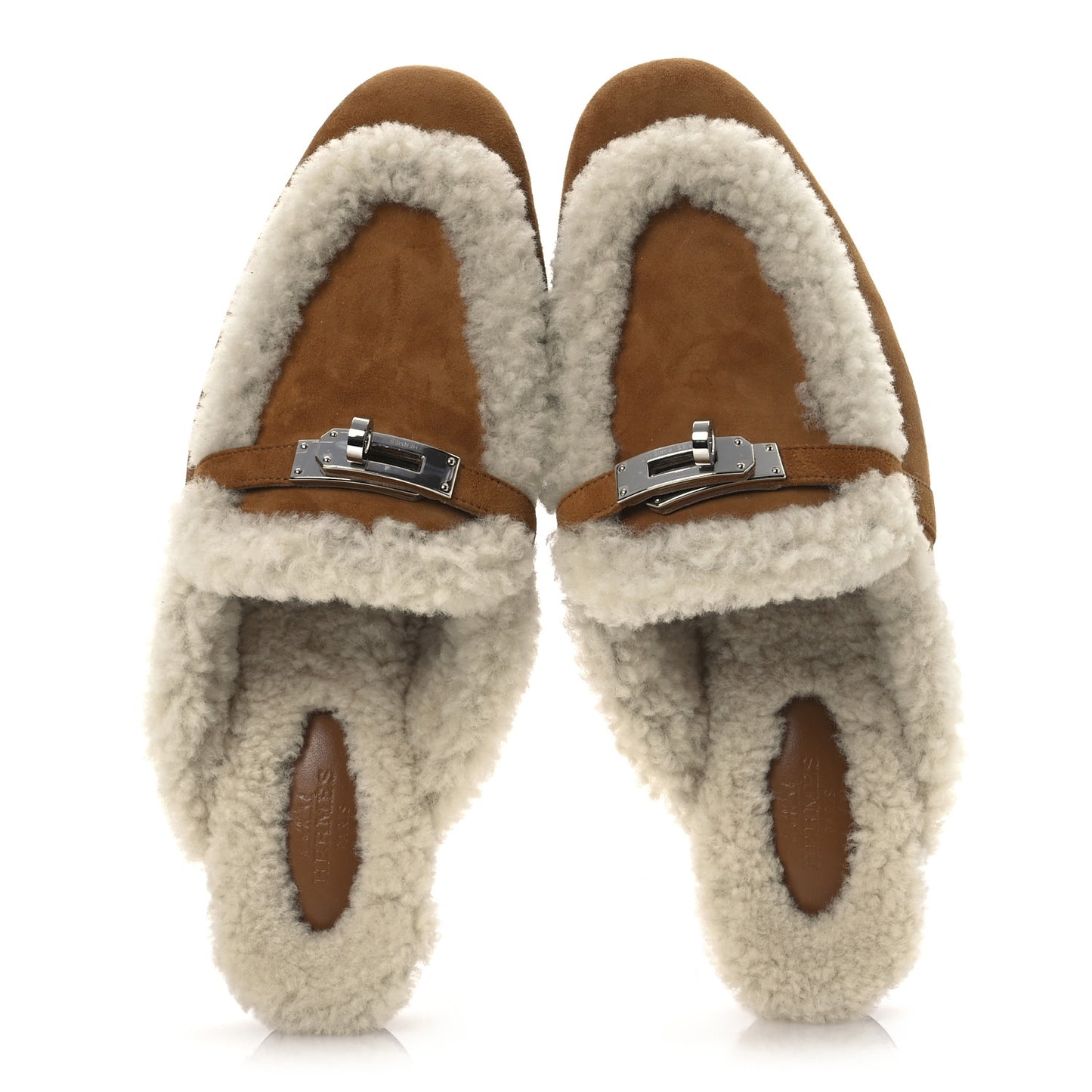Suede Goatskin Shearling Womens Oz Mules 37 Natural Ecru