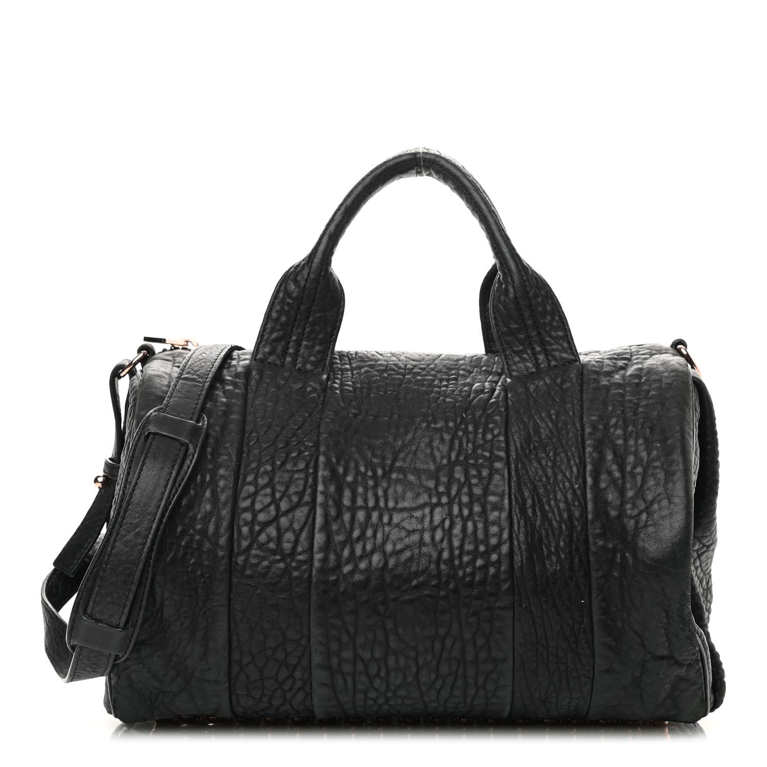 Alexander Wang Pebbled Lambskin Rocco Black Rose Gold Hardware 1 of 13