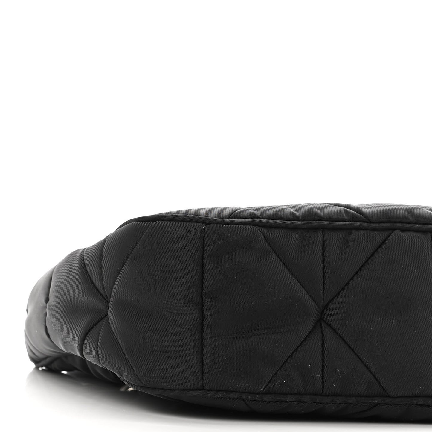 Re-Nylon Triangle Padded Patchwork Shoulder Bag Black