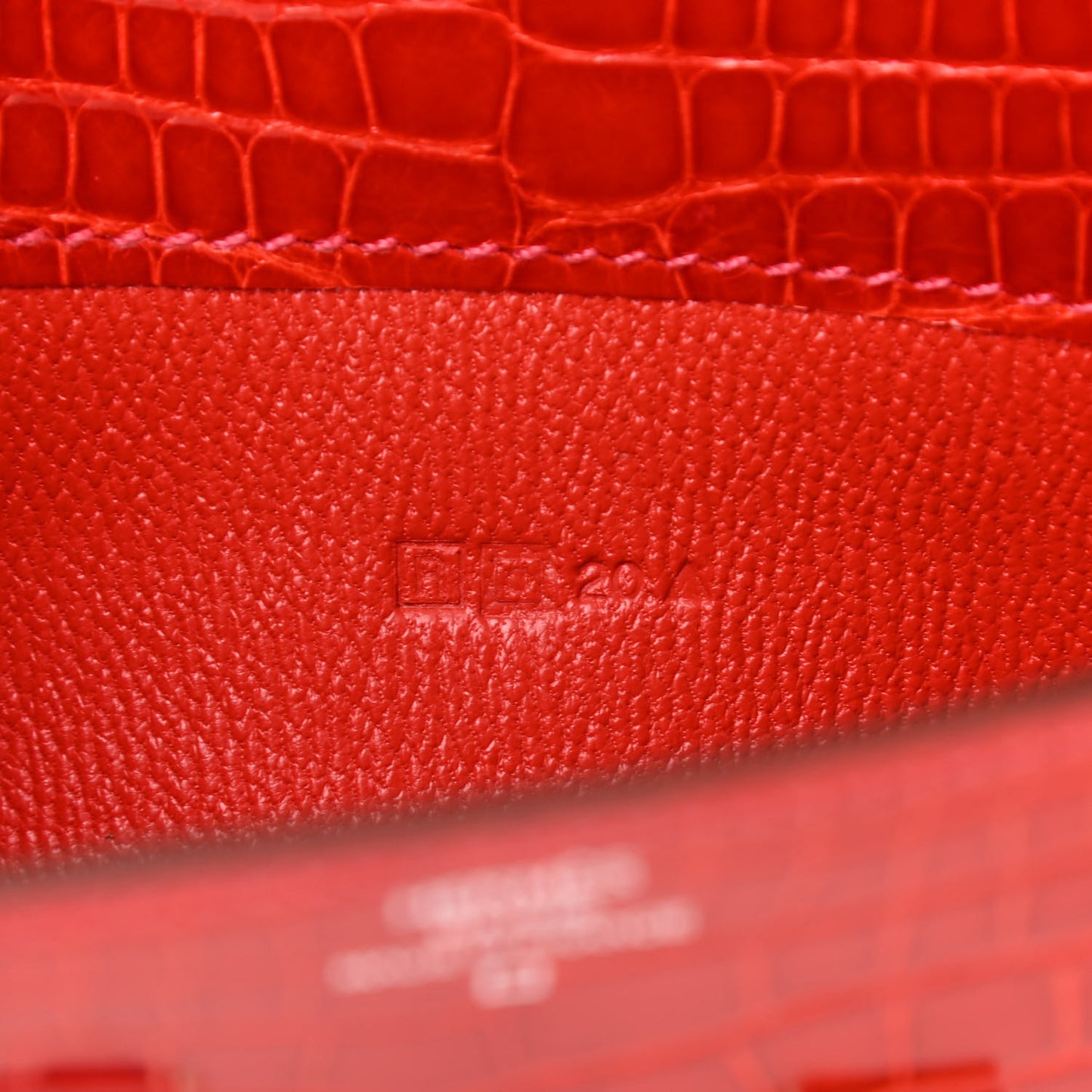 Shiny Alligator Constance Long Wallet Geranium
