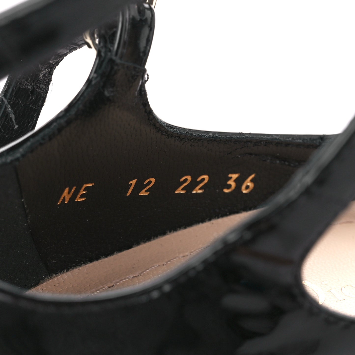 Patent Calfskin Aime Ankle Sandals 36 Black