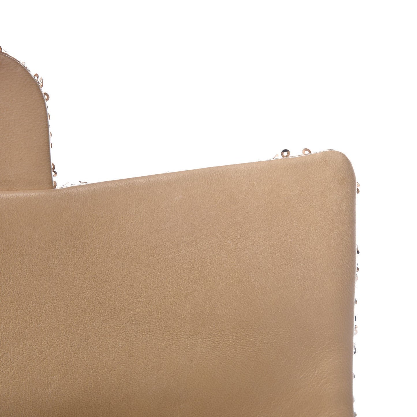 Sequin Quilted Medium Single Flap Gold