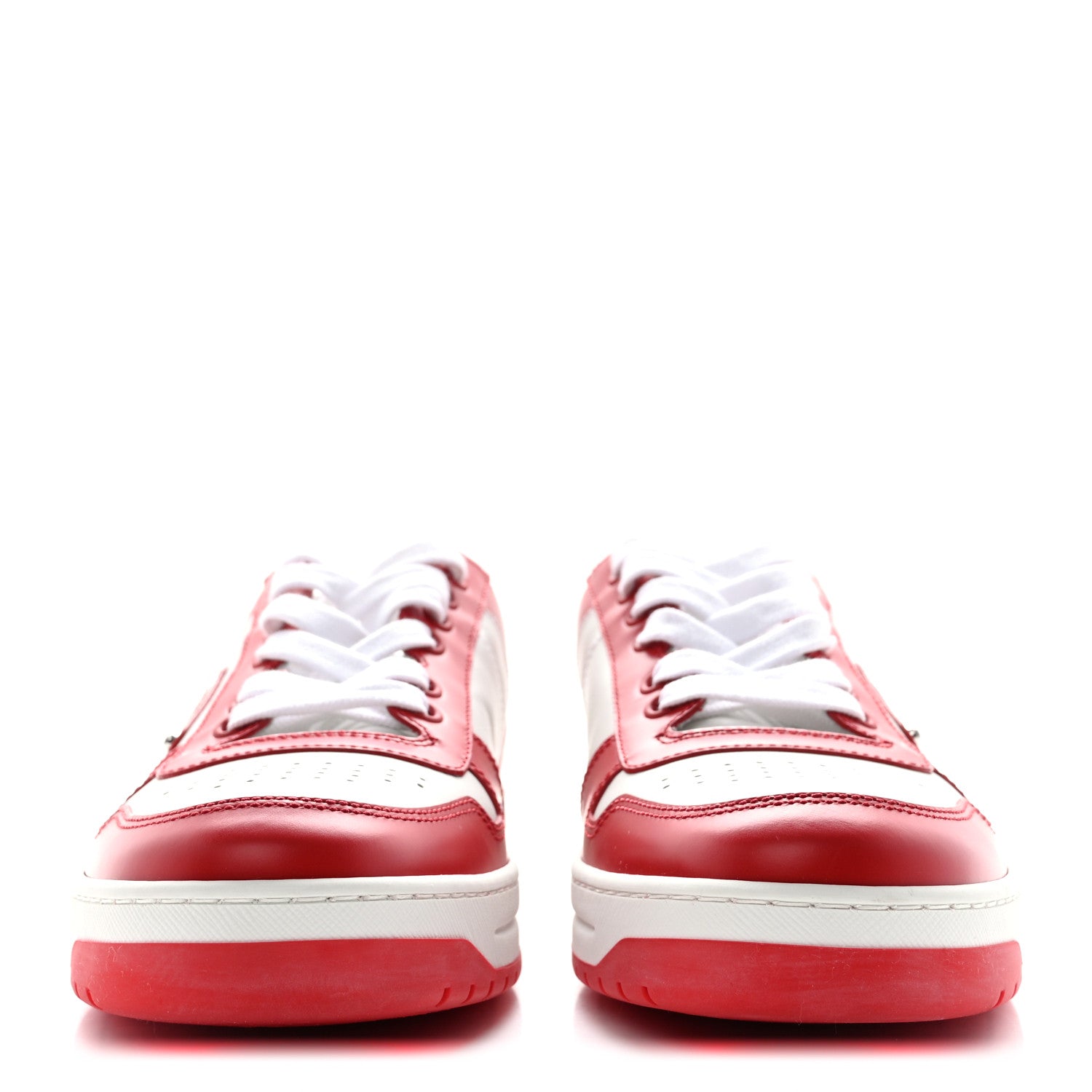 Prada Vitello Sport Spazzolato Rois Triangle Logo Womens Downtown Low Top 30mm Sneakers 40 White Lacca 2 of 9