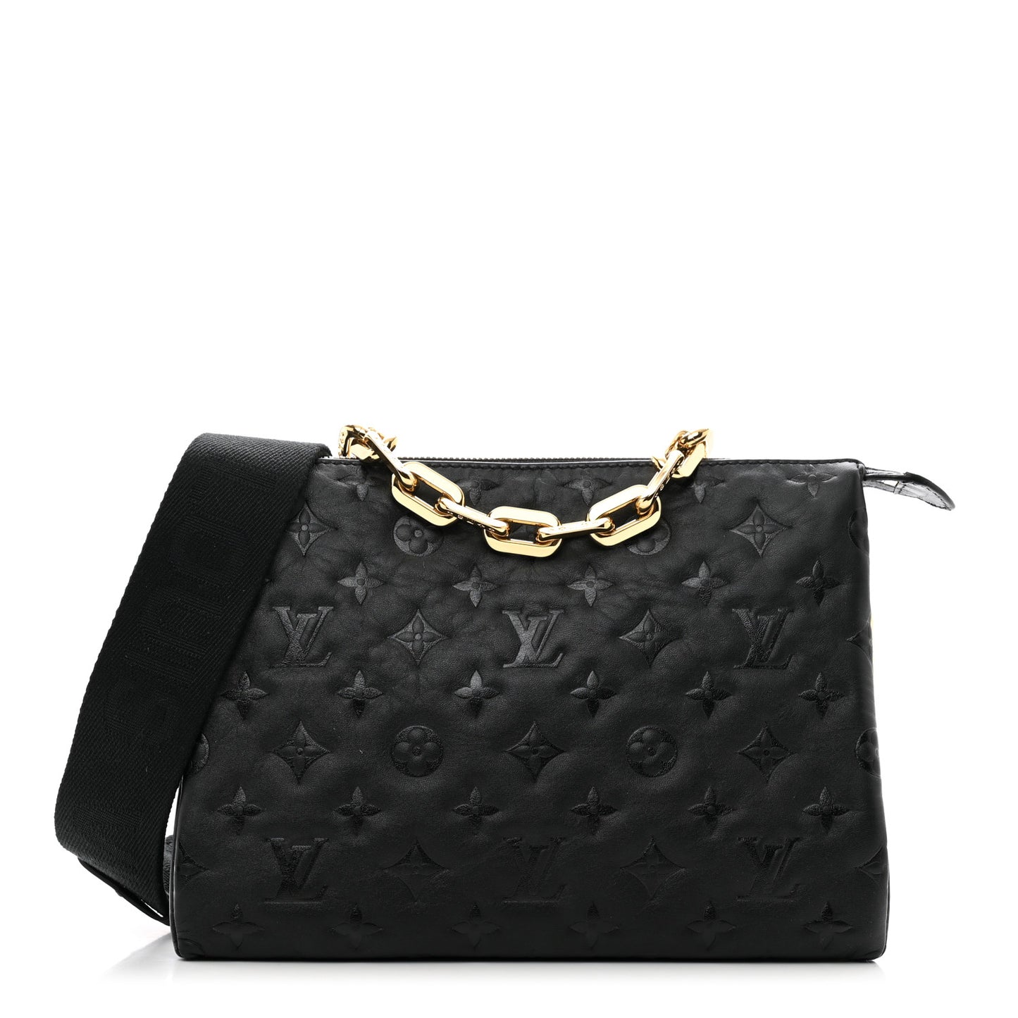 Lambskin Embossed Monogram Coussin PM Black